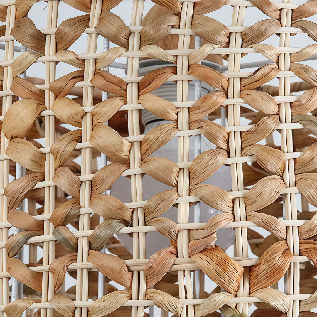 Rattan Wicker Pendant Light Nordic Metal Ceiling Light