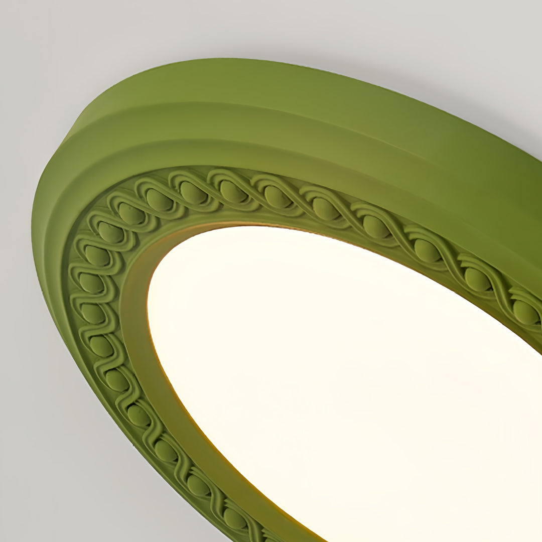 Retro Flush Mount Light Carved Resin Elegant Acrylic Ceiling Light