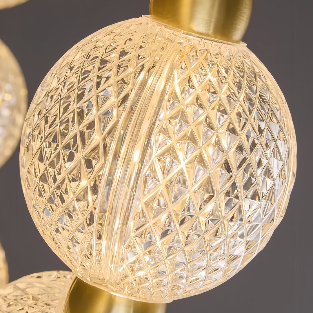 Glass Shade Chandelier Round  Minimalist Luxury Island Ceiling Light