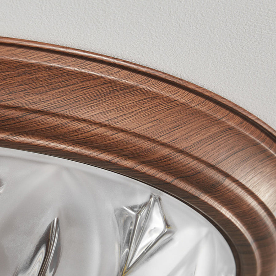 Retro Flush Mount Ceiling Lights American Walnut-Colored Glass Lamp
