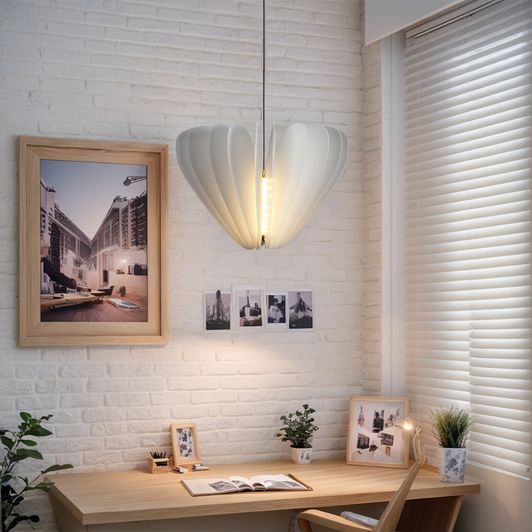 White Shade Pendant Light Nordic Cream Style PE Material LED Light