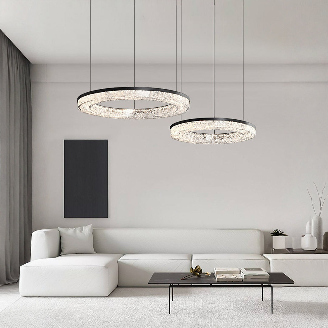 Circle Pendant Light Luxury Ring Art Chandelier