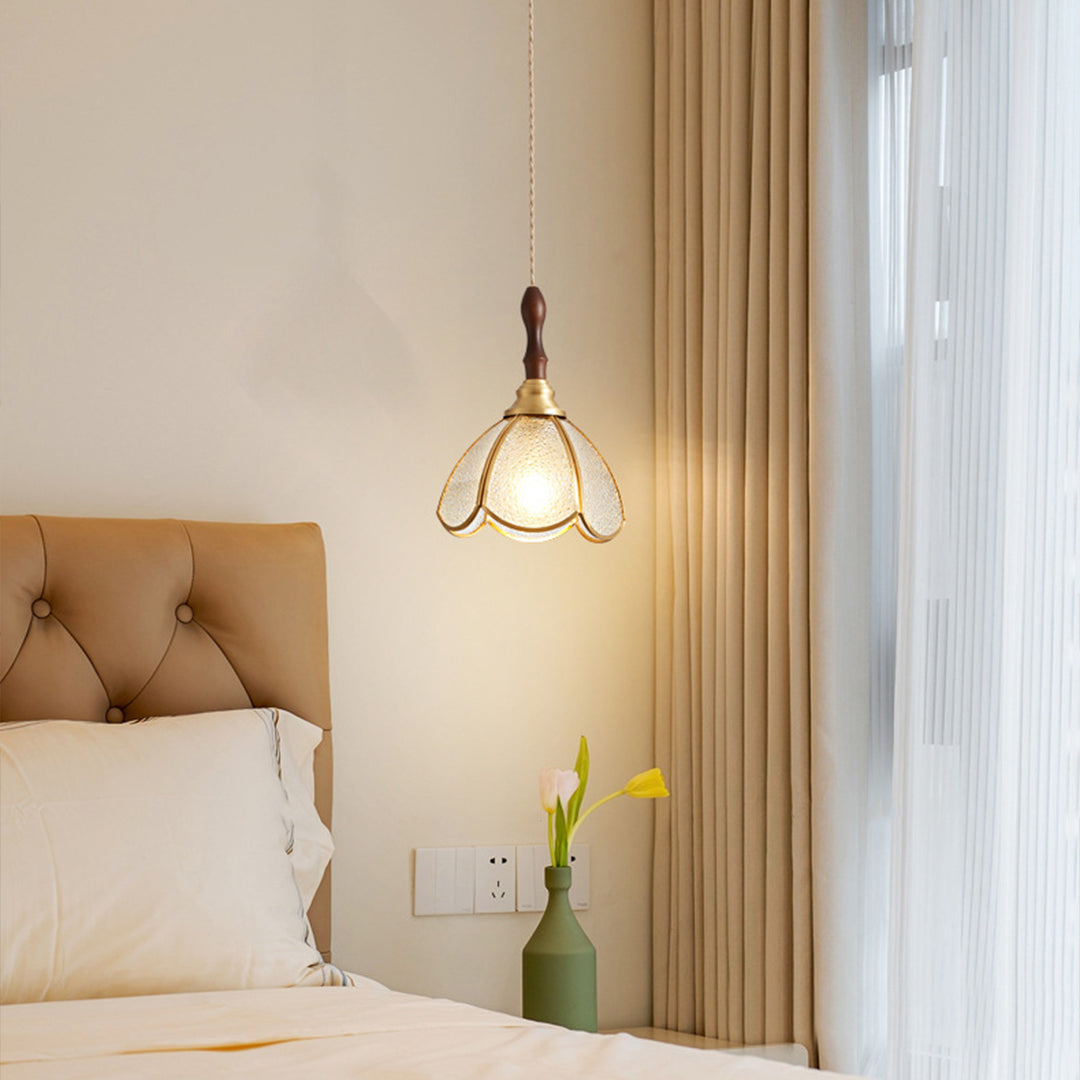 Water Ripple Glass Pendant Lighting Nordic Full Copper Light