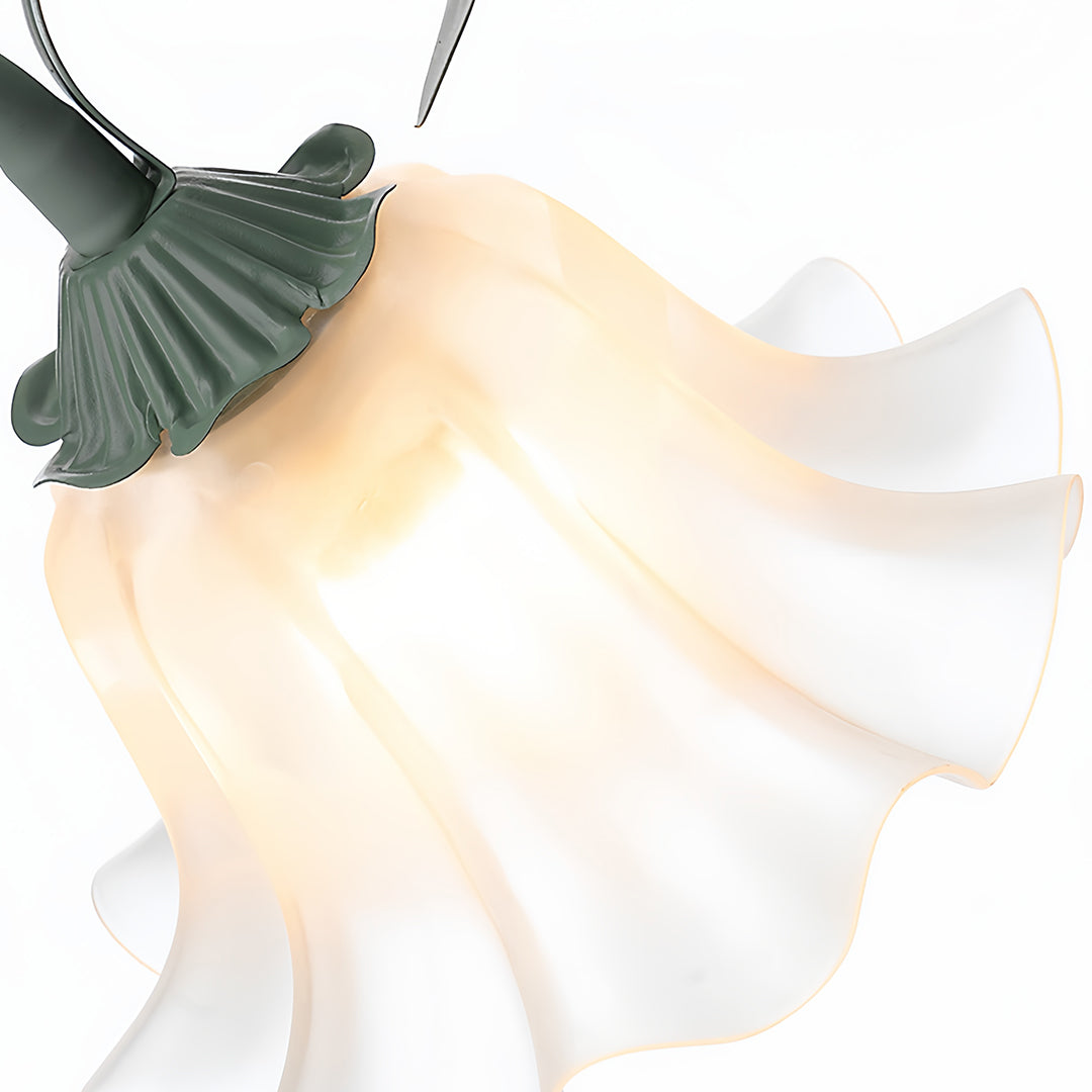 Flower Floor Lamps French Country Style Green Artistic Iron Lamp