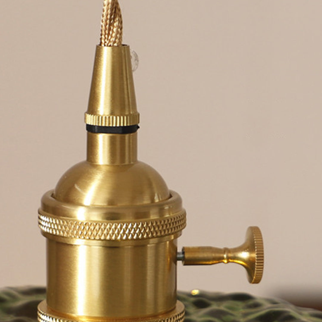 Nordic Pendant Light Hammered Glass and Brass Light