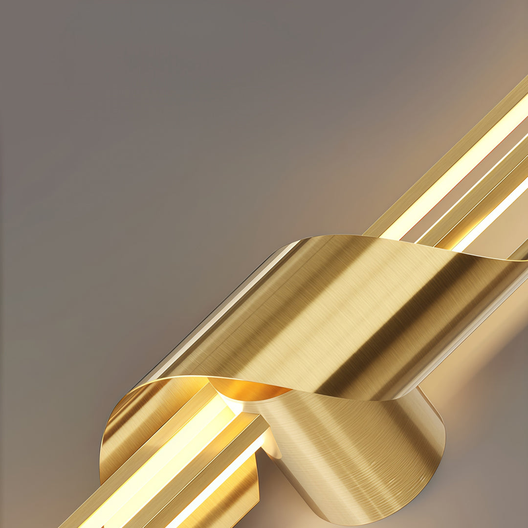2 Lamp Linear Wall Sconce Italian Luxury Solid Copper Light