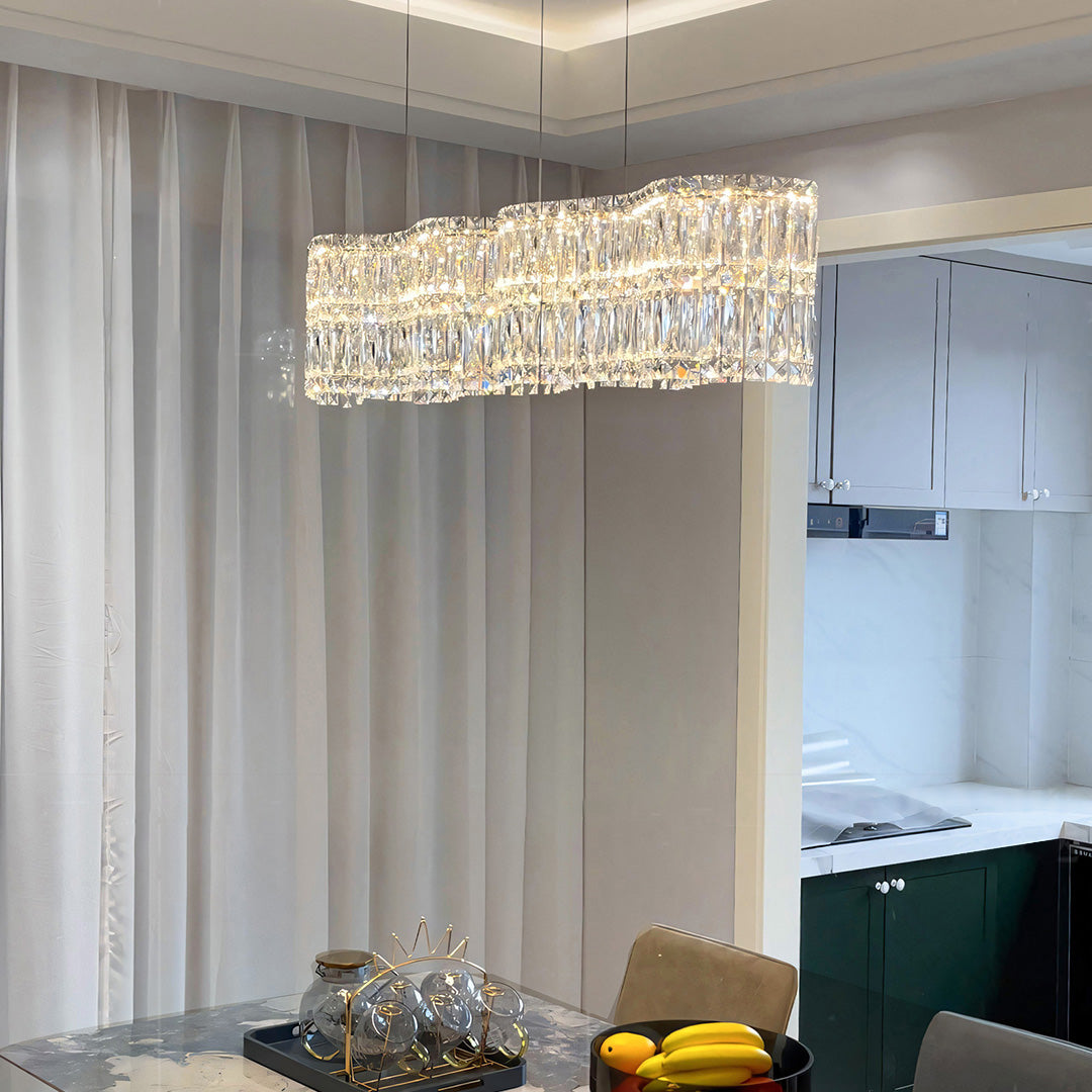 LED Large Crystal Chandelier Elegant Chandelier Light Modern Minimalist Style
