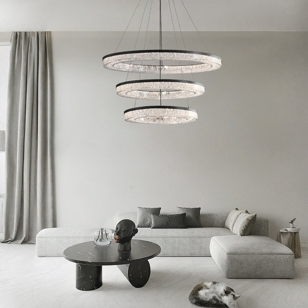 Circle Pendant Light Luxury Ring Art Chandelier