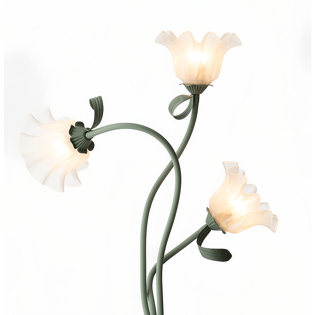 Flower Floor Lamps French Country Style Green Artistic Iron Lamp