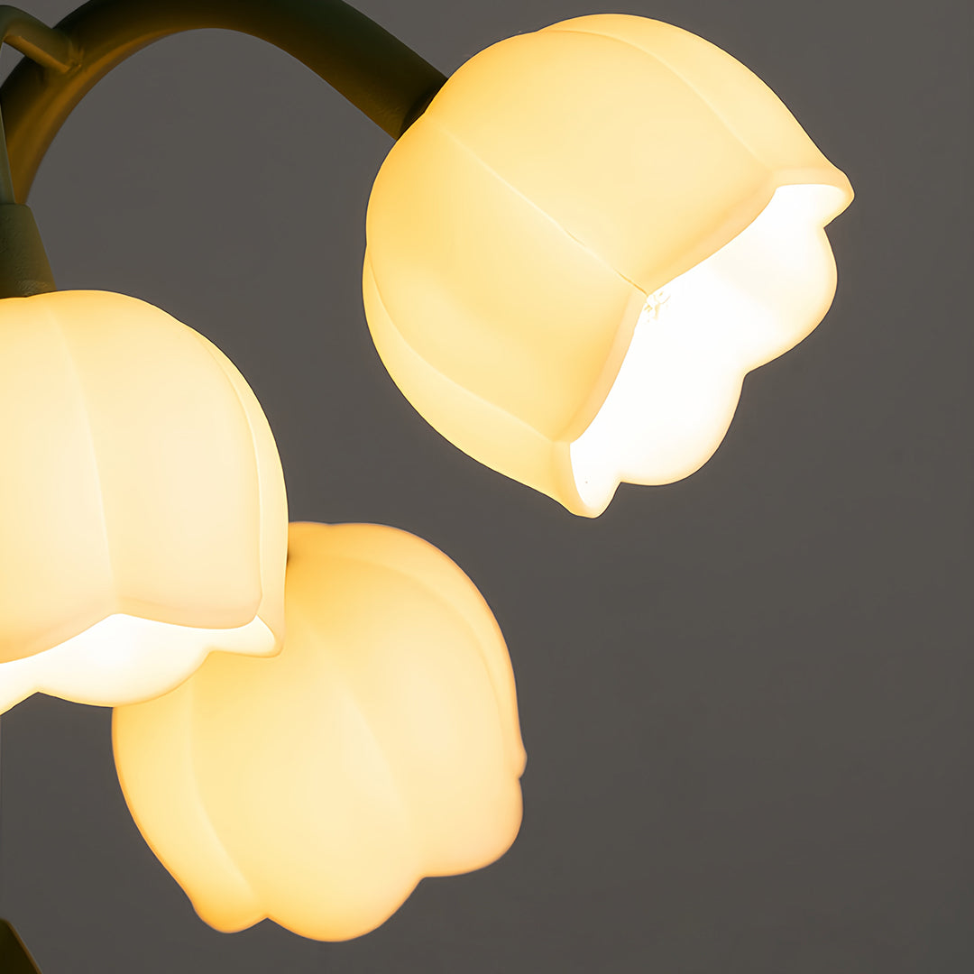 Floral Wall Lights French Country  Classic Bellflower Glass Lamp