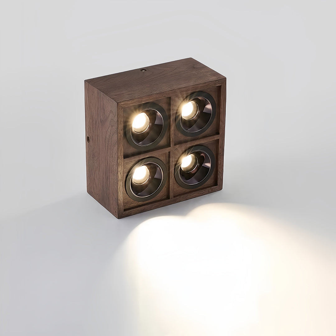 LED Recessed Downlights Walnut colored Stylish Multi-Head Lights