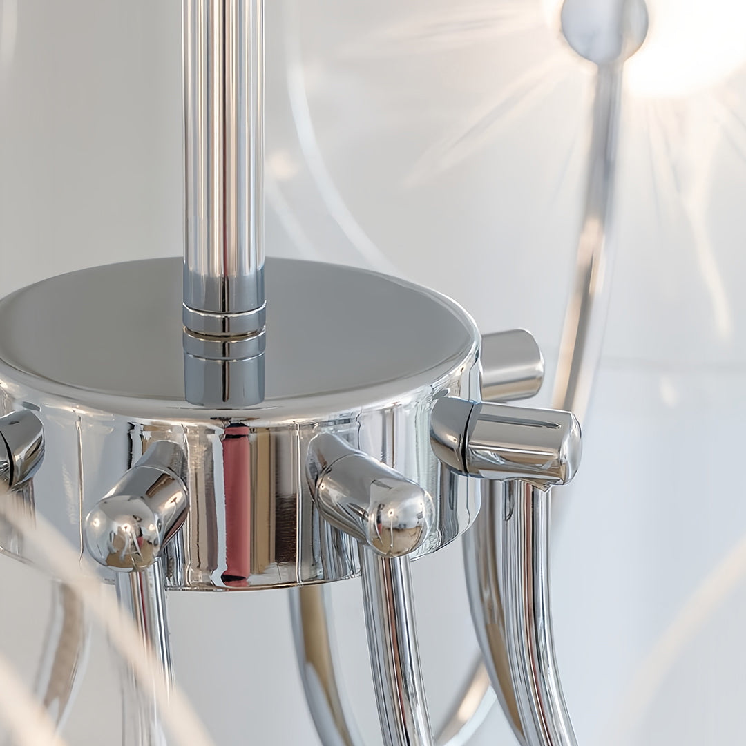 Acrylic LED Chandelier Multi-head  with Chrome Accents Ceiling Light