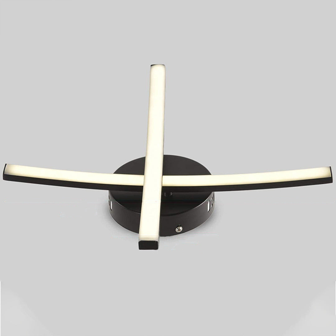 Contemporary Semi Flush Mount Lighting Dual LED Strip Rotating Ceiling Light