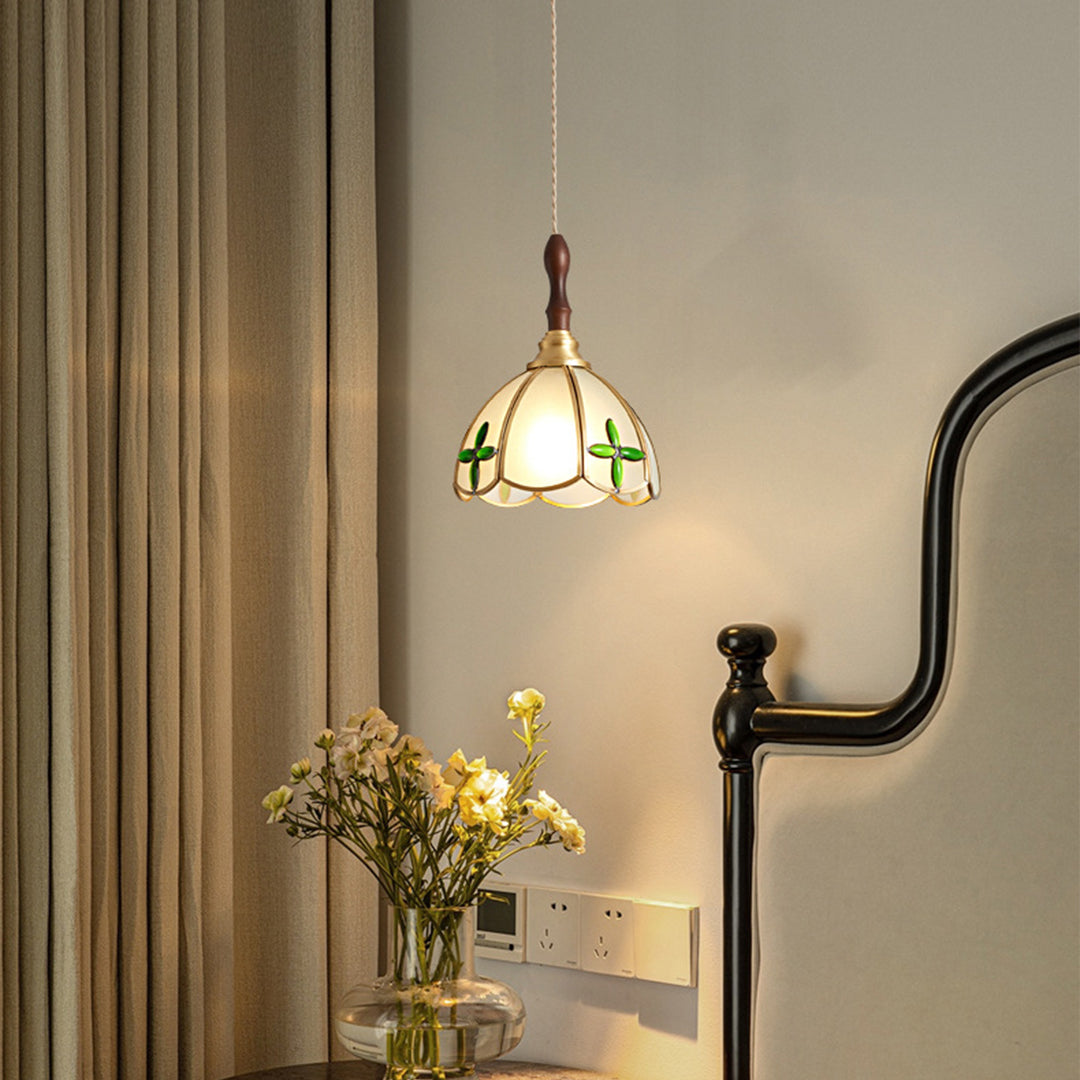 Water Ripple Glass Pendant Lighting Nordic Full Copper Light