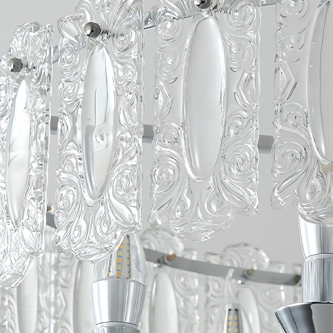 French Iron Chandelier Chic Chrome Island Metal Ceiling Light