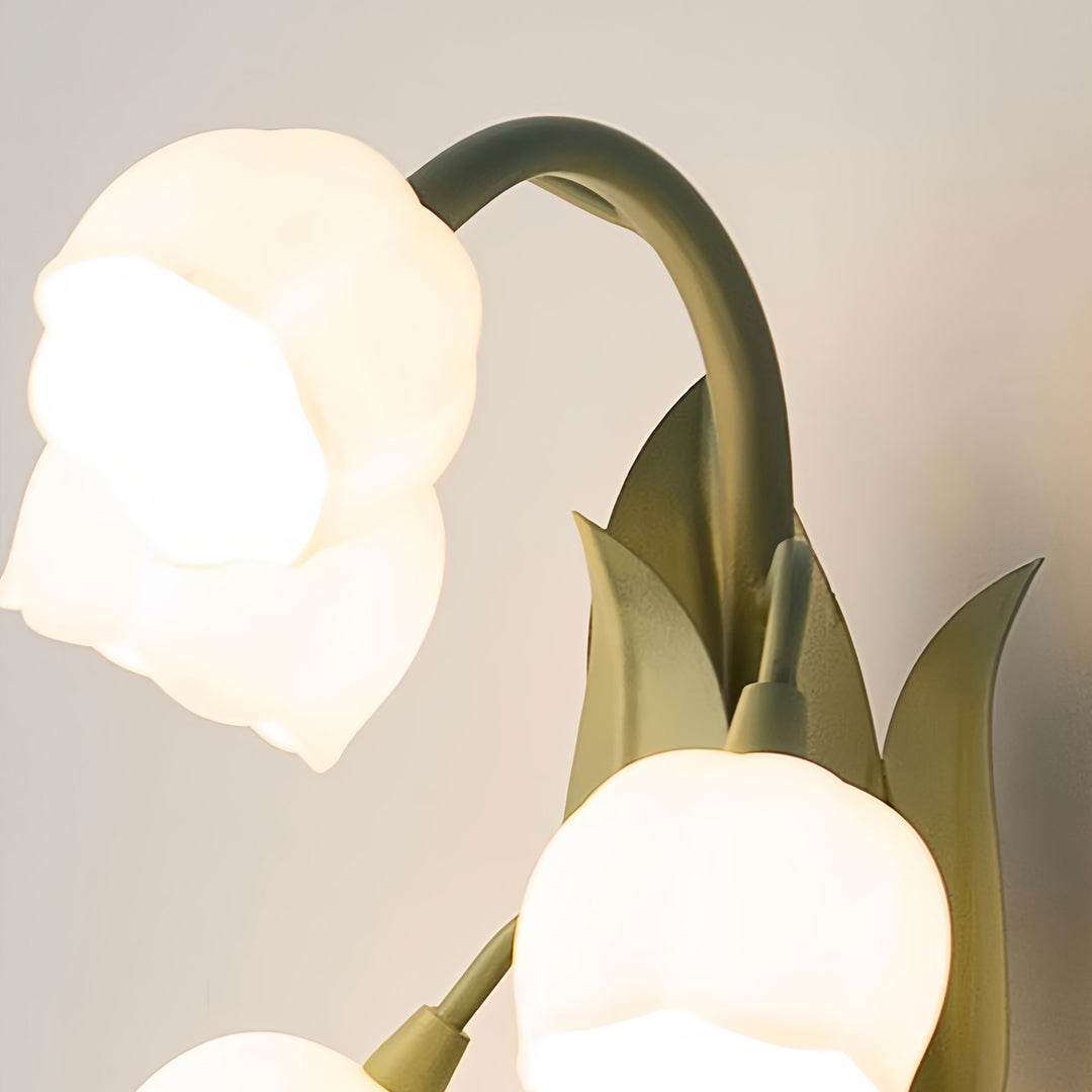Floral Wall Lights French Country  Classic Bellflower Glass Lamp