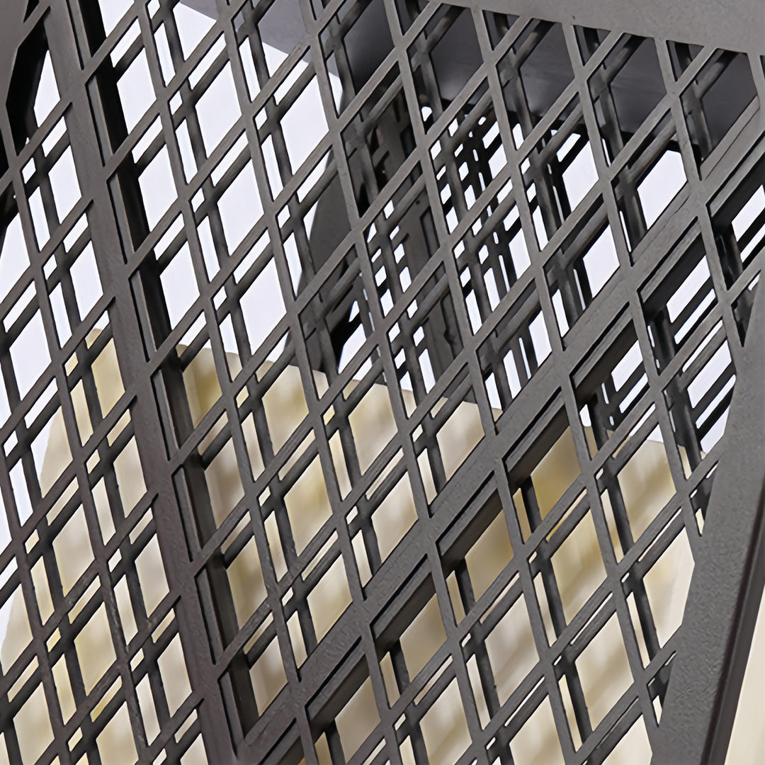 Black Outdoor Floor Lantern Square Metal Waterproof Creative Light