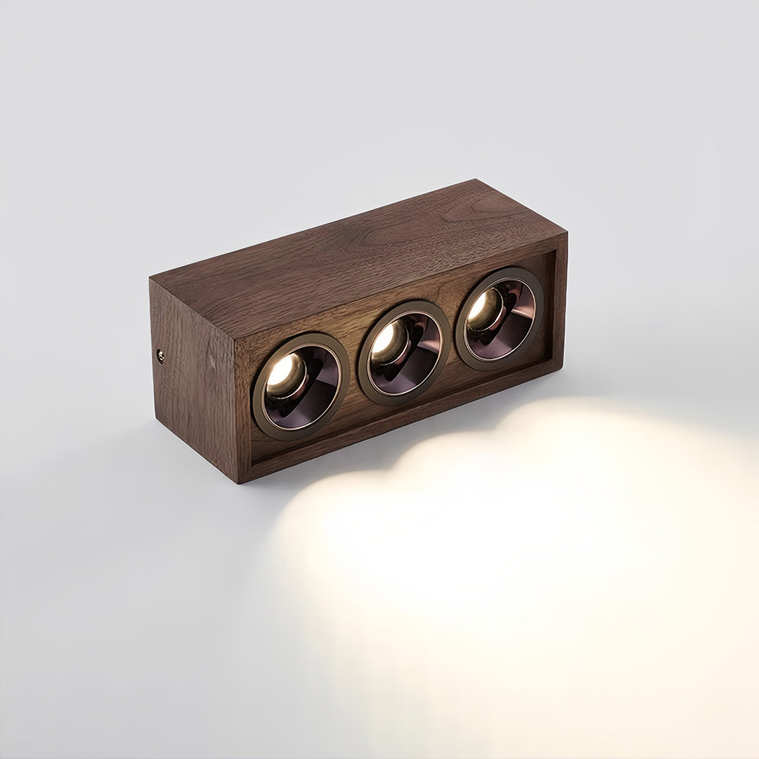 LED Recessed Downlights Walnut colored Stylish Multi-Head Lights