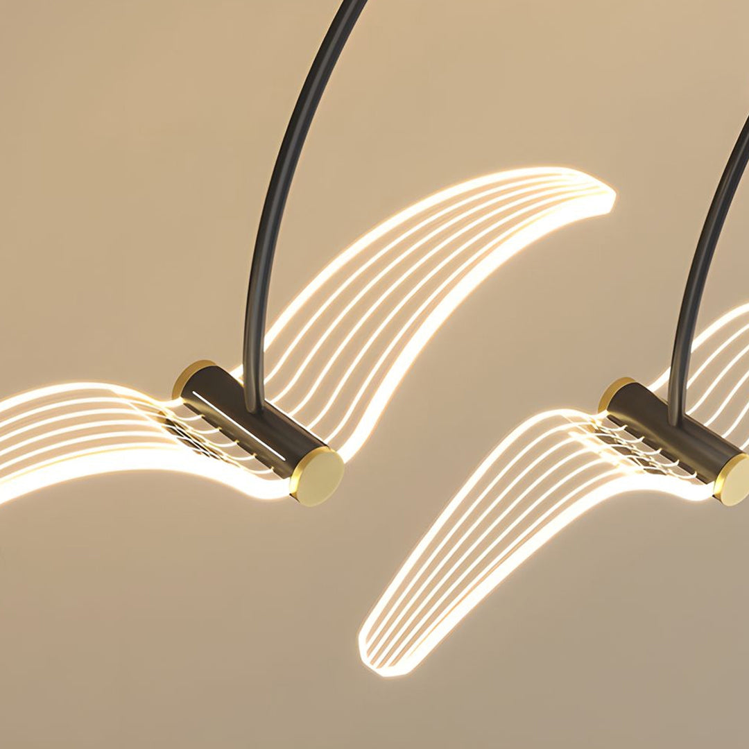 Modern LED Acrylic Seagull Linear Chandelier for Dining