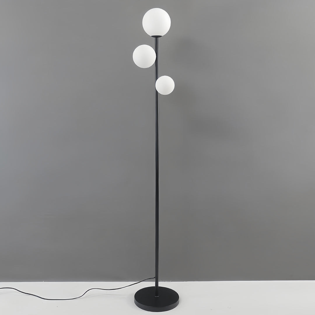 3 Lights Floor Lamp Gold Black White Modern Globe Standing Lamp
