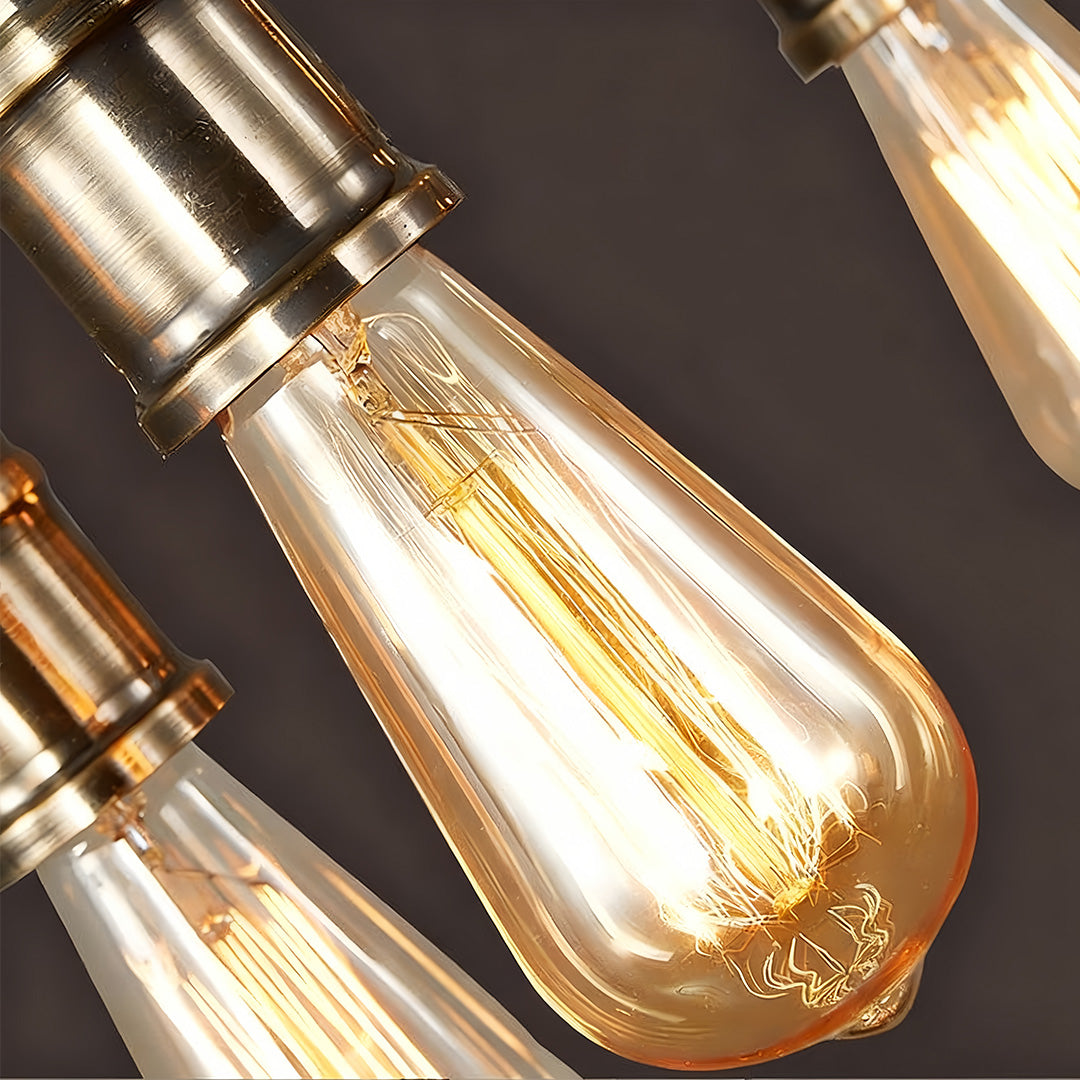 Black and Wood Pendant Light American Vintage Style Iron Ceiling Light