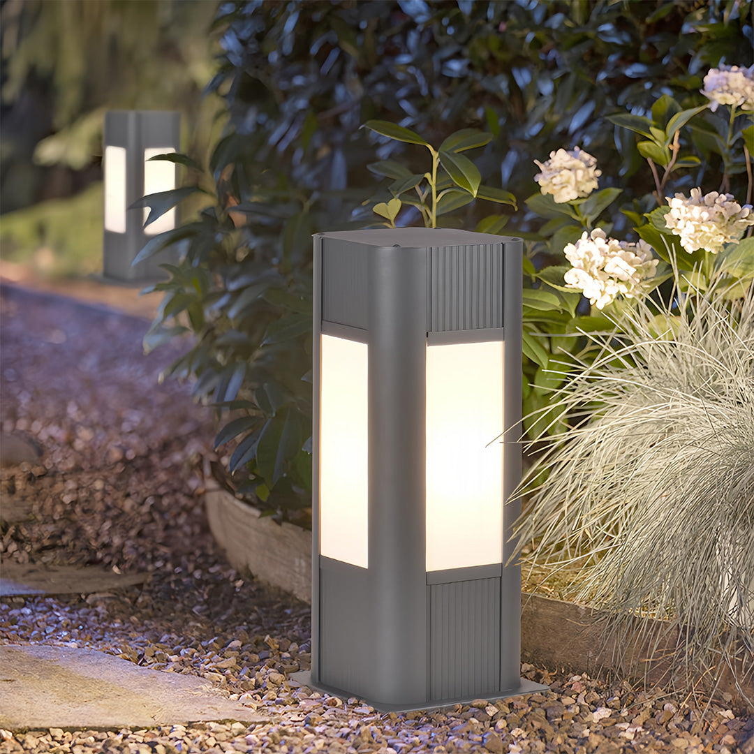 Square Path Lights Industrial Black Garden Outdoor Waterproof Lamp