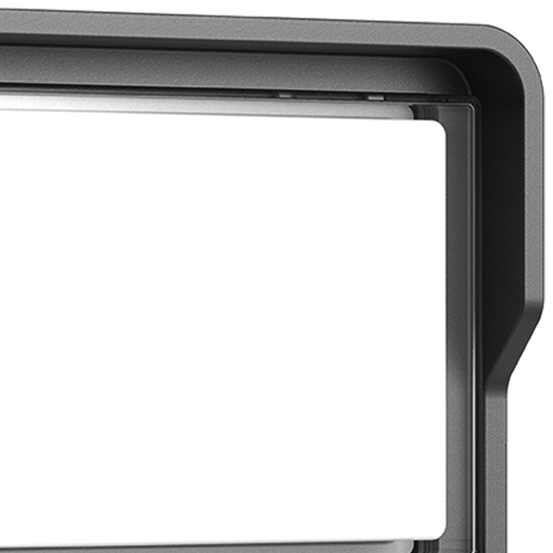 Black rectangular wall light fixture with clean frame design and integrated LED panel