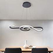 Unique large modern chandelier with abstract loop design, elegant ceiling lighting fixture