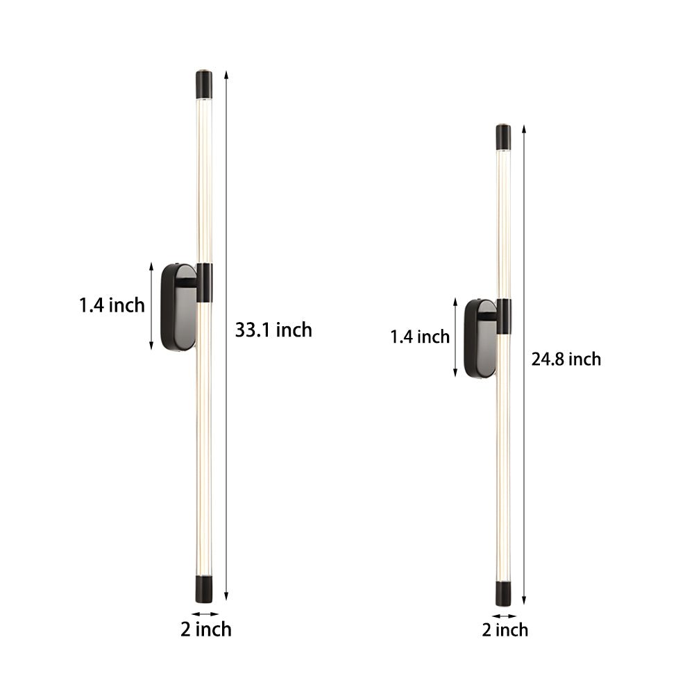 Acrylic Tube Tall Linear Wall Semi - Flush Mount Sconce