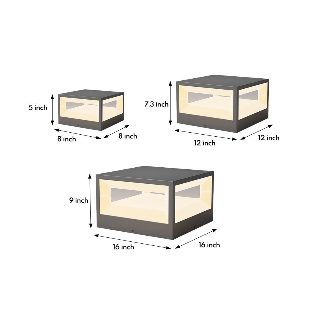 Modern cube-shaped outdoor light fixture with clean lines and integrated LED technology for architectural lighting design