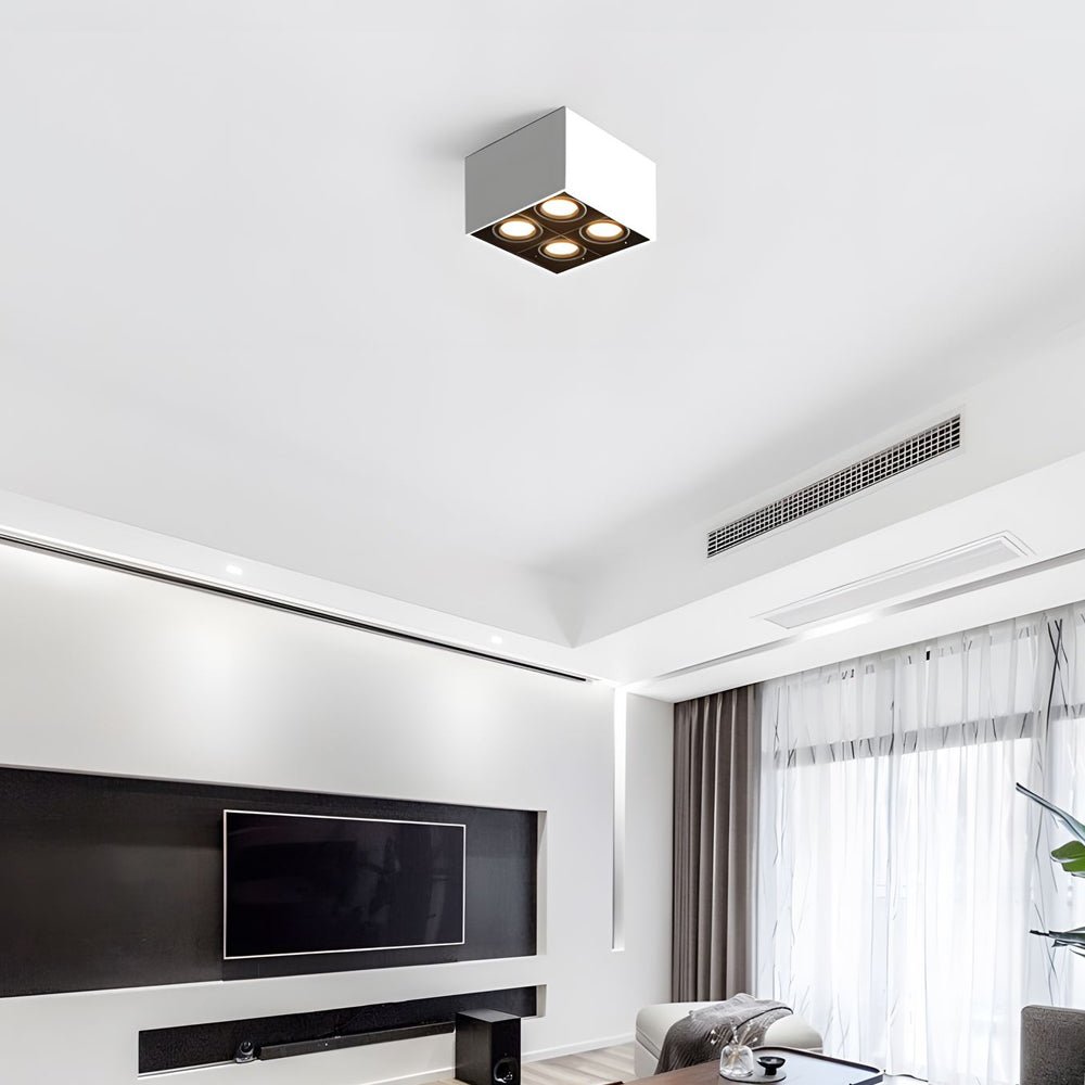 Adjustable 4 - Head 7/12W LED Flush Mount Cube Ceiling Spotlights