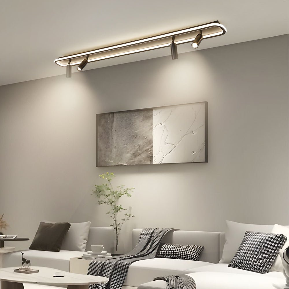 Versatile, adjustable LED ceiling spotlight in white, offering efficient lighting for various room functions and spaces.