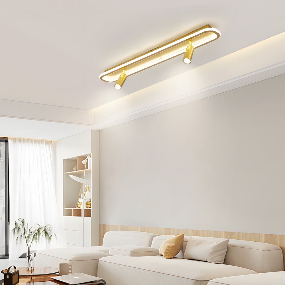 Gold adjustable LED ceiling spotlight with precise light direction, perfect for adding elegance and functionality to modern spaces.