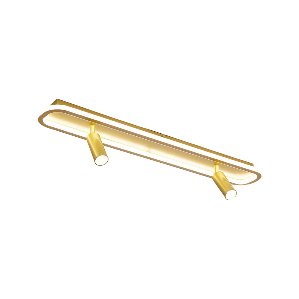 Gold-finished adjustable LED ceiling spotlight offering an elegant and functional light solution for high-end interiors.