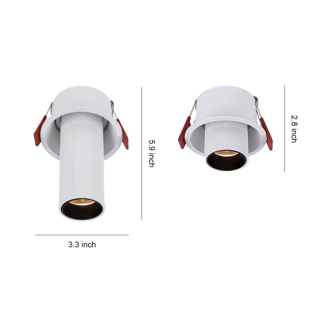 Adjustable LED ceiling spotlights in white finish with glass shade chandelier inspired swivel head for flexible directional lighting.