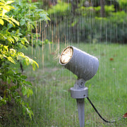 Adjustable LED spotlight with 90-degree rotation feature for versatile outdoor accent lighting