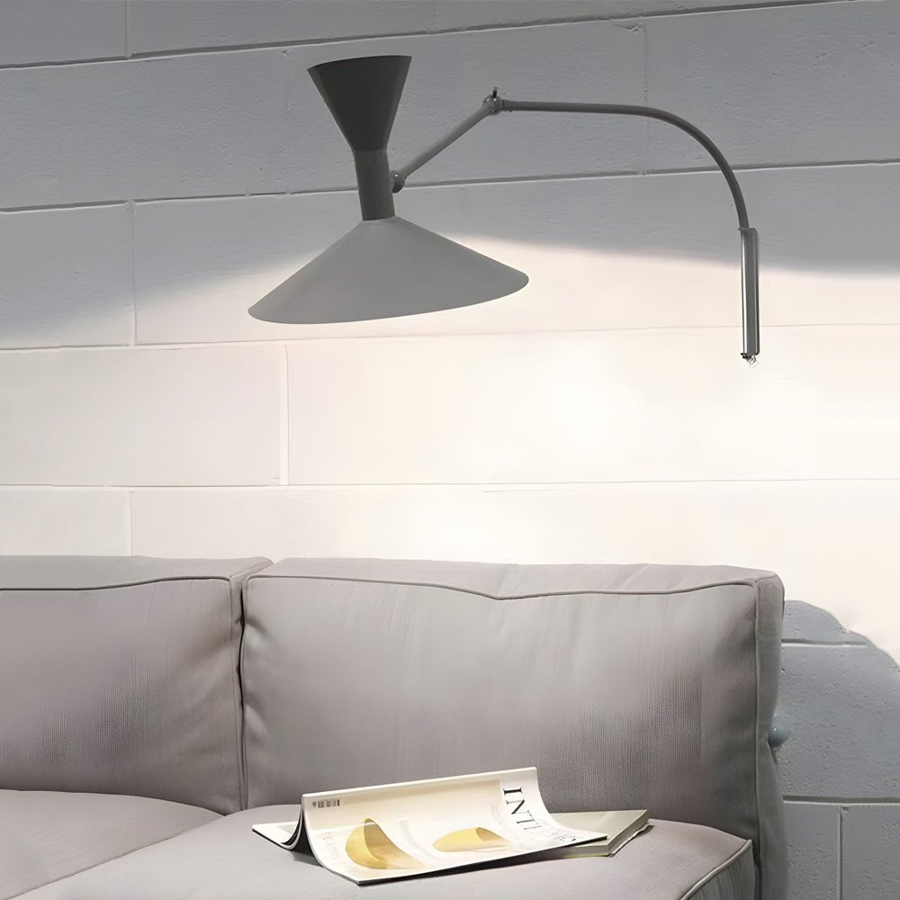 Modern swing arm wall sconce with a stylish, adjustable arm and sophisticated light, bringing elegance to any room.