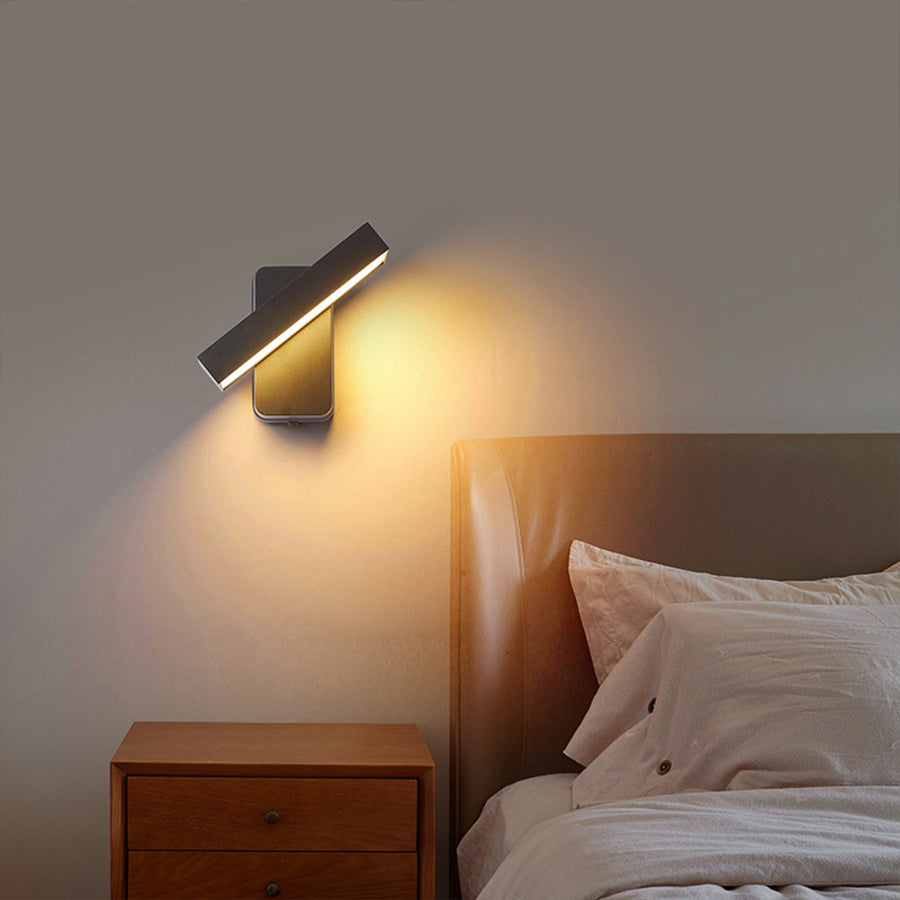 Modern adjustable wall reading light with bedside installation and focused illumination