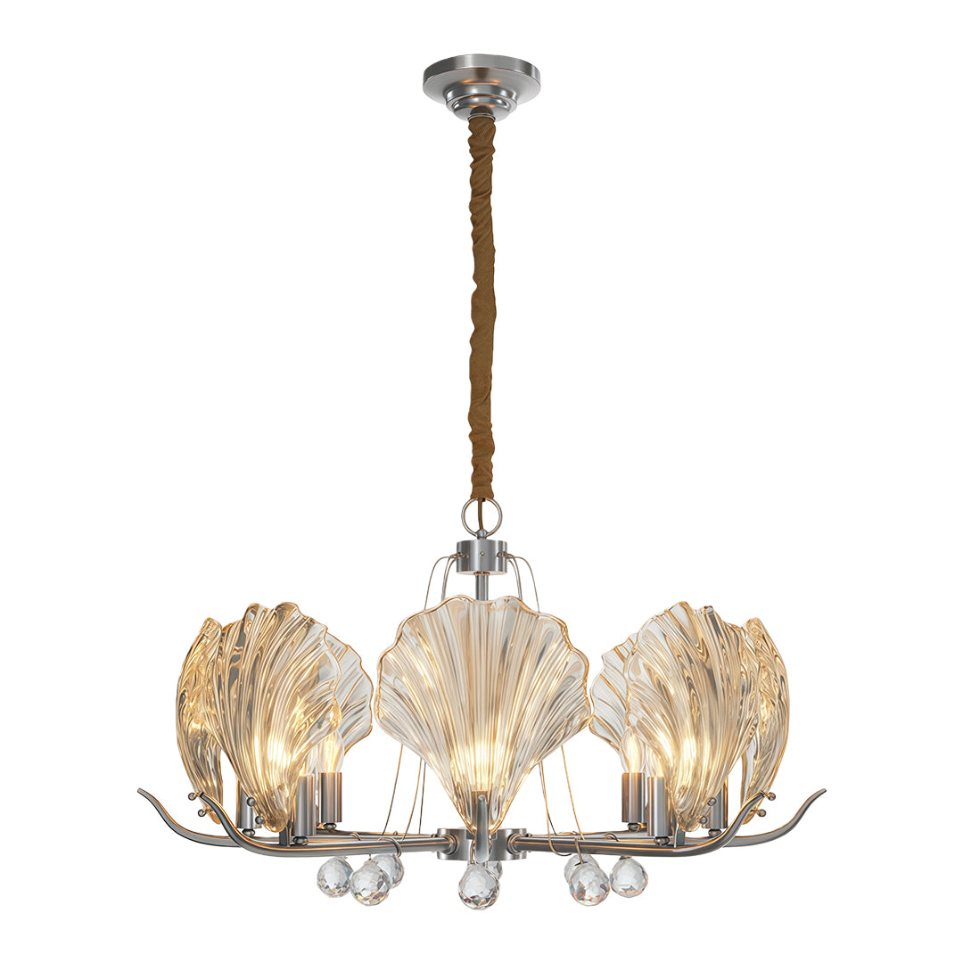 Shell Chandeliers Modern Copper Glass Ceiling Light