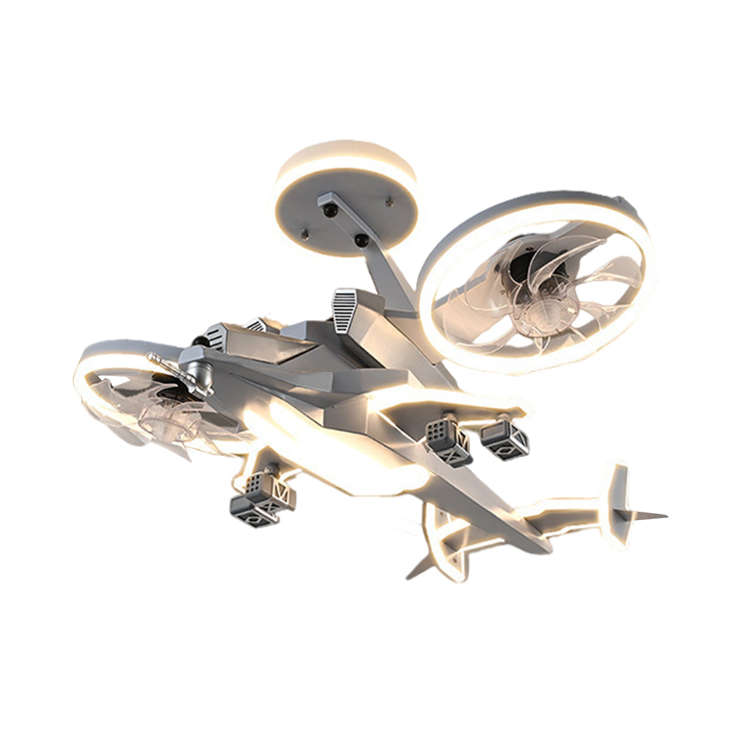 Modern kids ceiling fan with light in airplane design perfect for children's bedroom decor