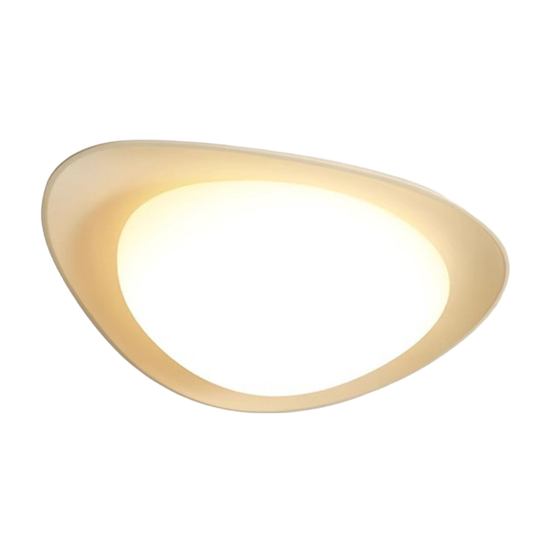 Sophisticated pebble ceiling light with amber glow creating ambient lighting atmosphere