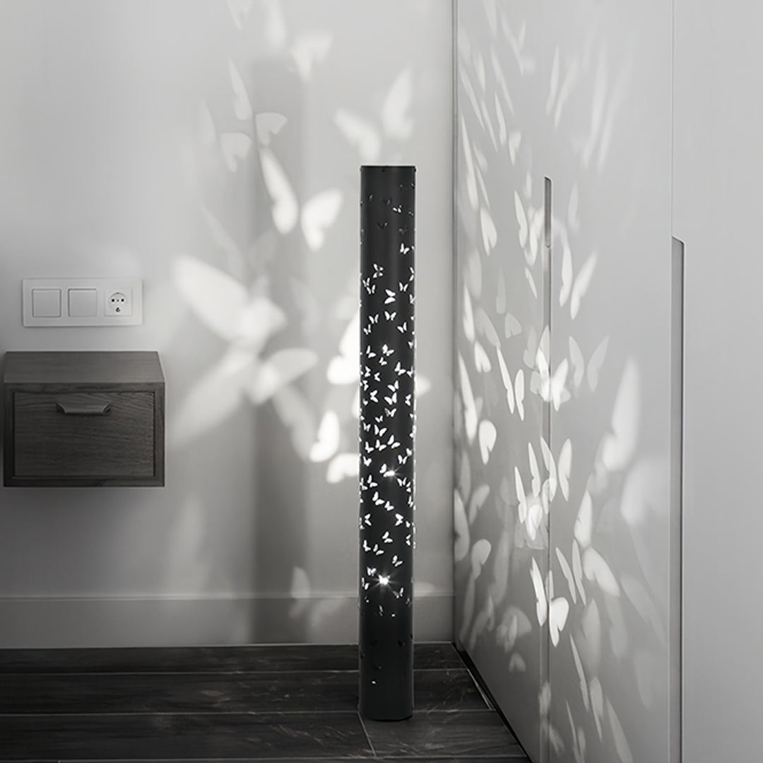 Contemporary interior with small black pendant light creating ambient decorative lighting effects