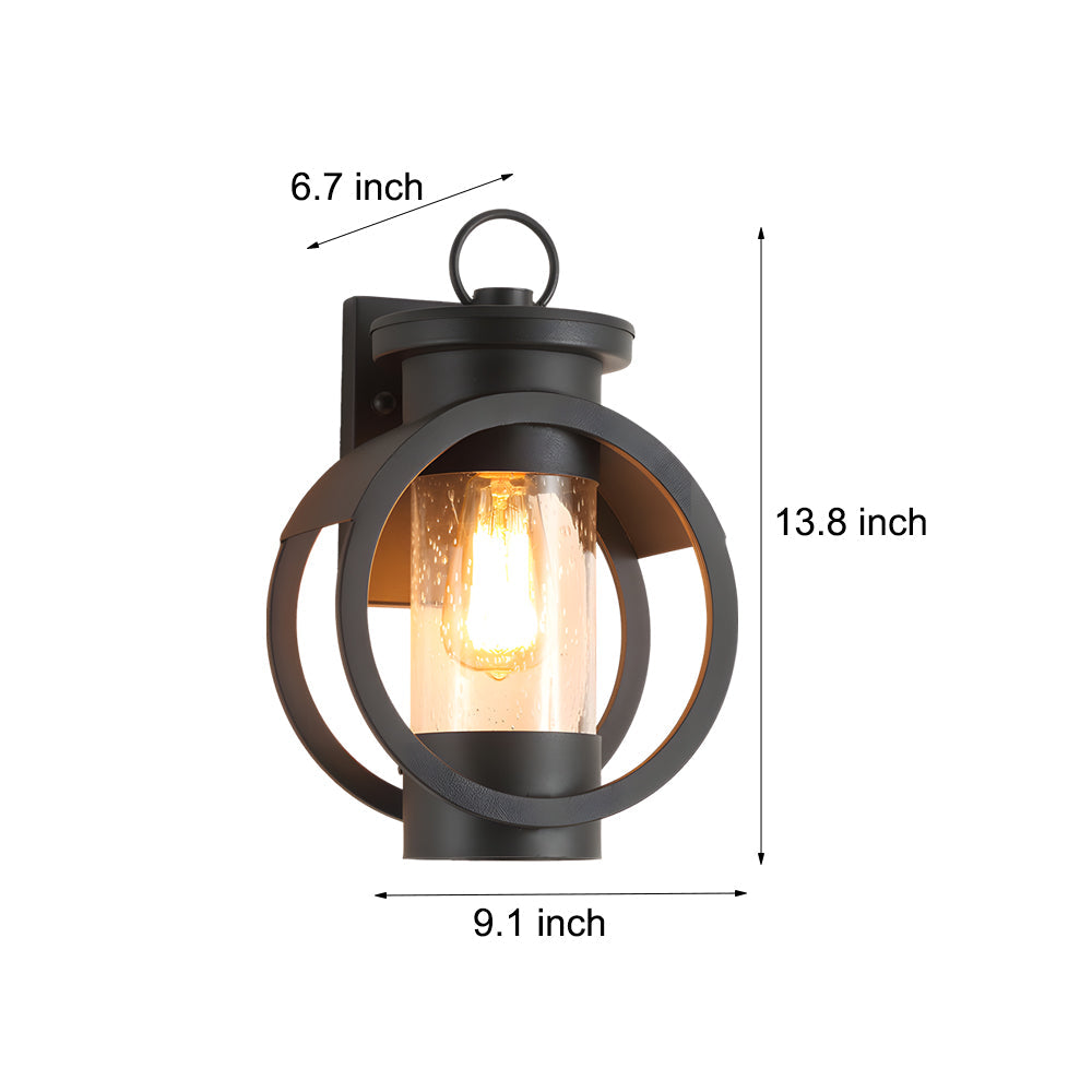 American outdoor wall sconce showing size and dimension measurements