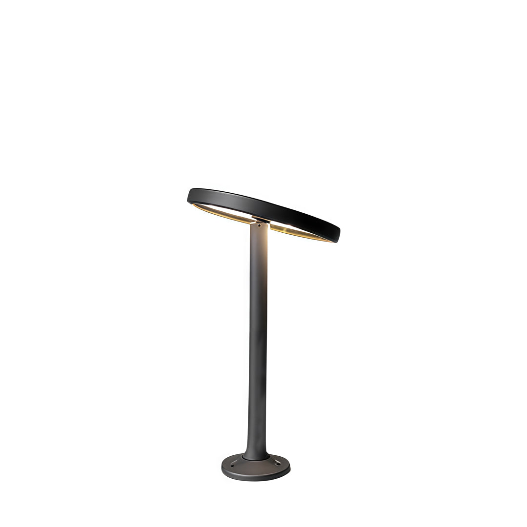 Contemporary angled LED path lights outdoor with a slim pole and clean modern design.
