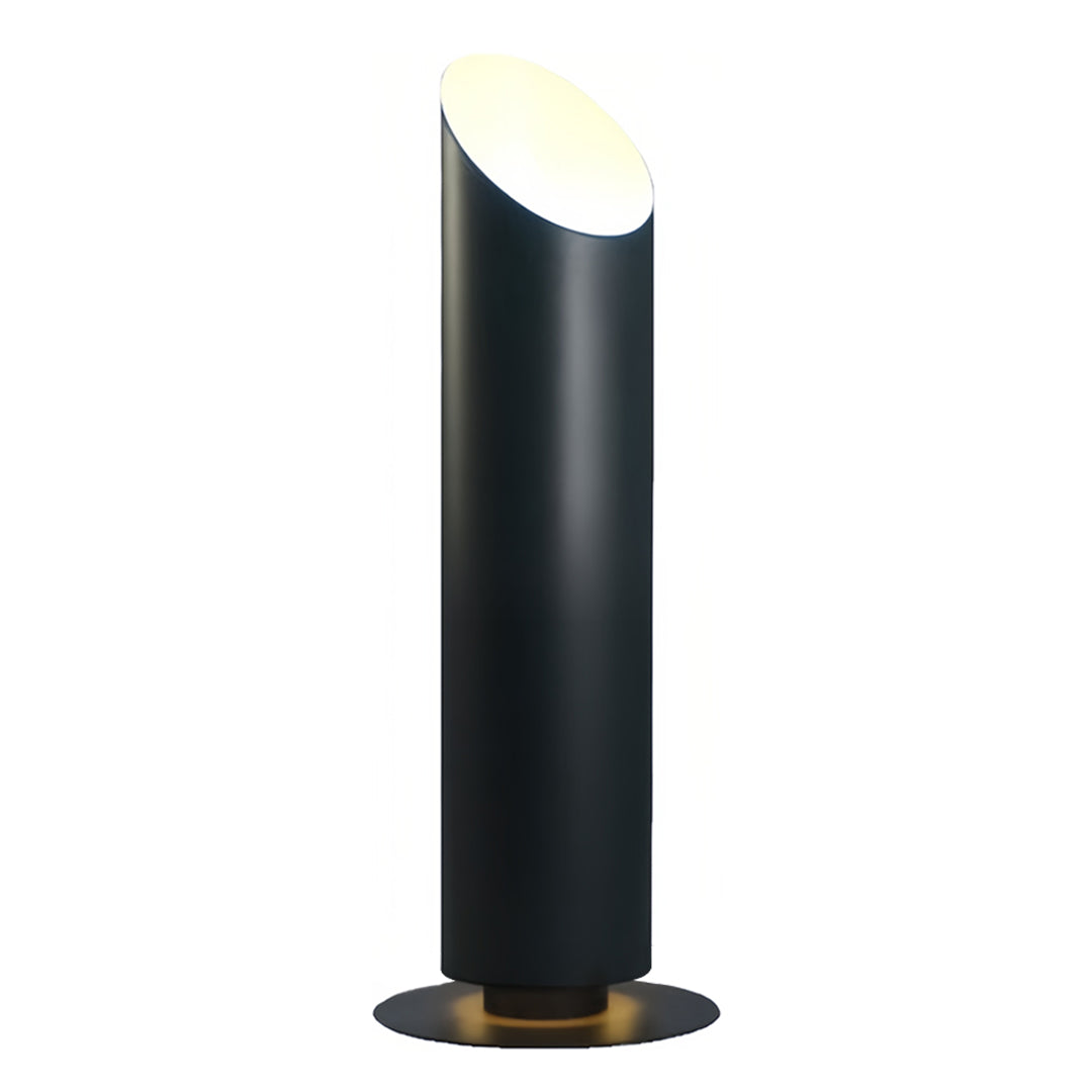 Angled view of the tall black landscape tree up lighting fixture, designed for subtle, focused illumination of large tree trunks.