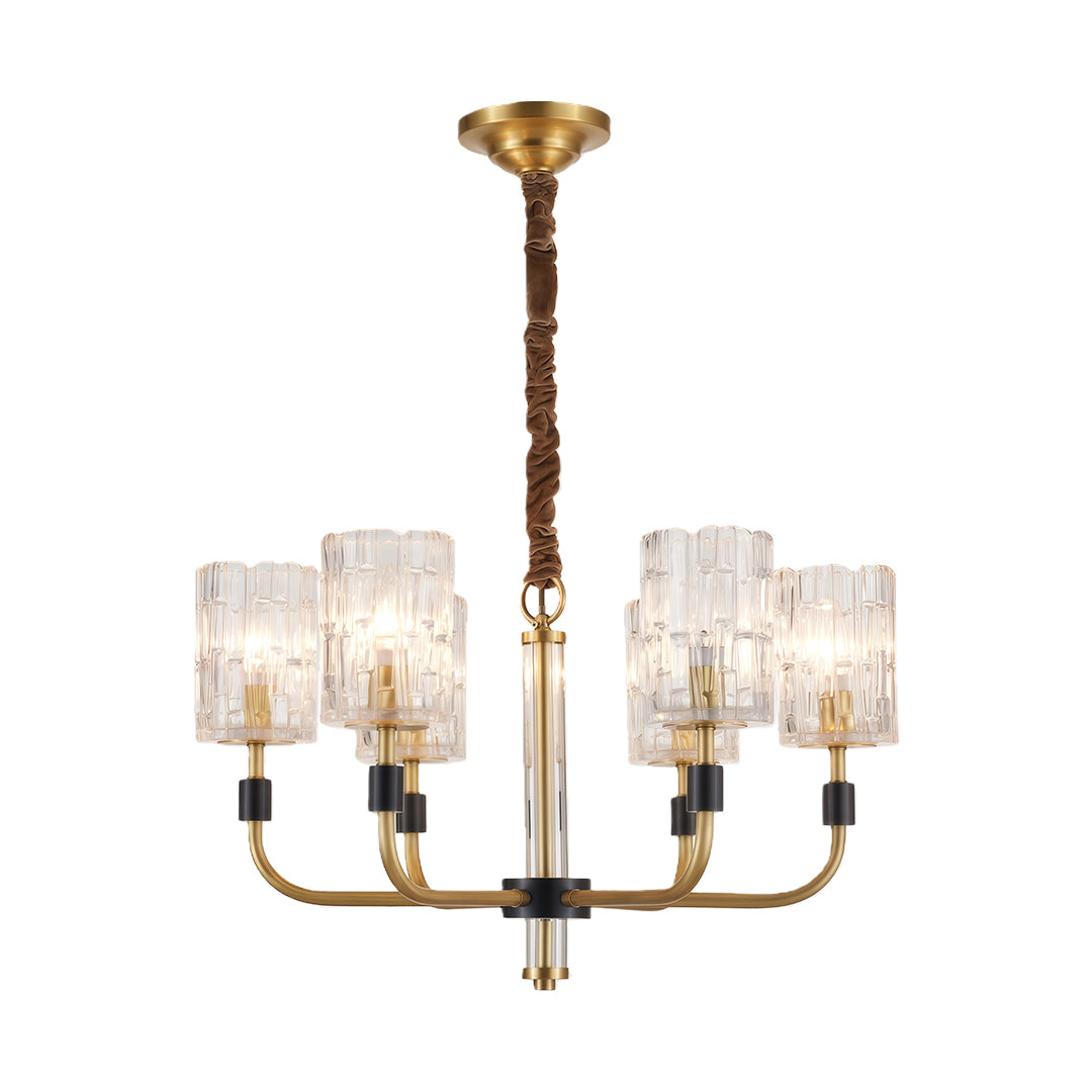 Modern luxury chandeliers in antique brass with multi-arm crystal glass design