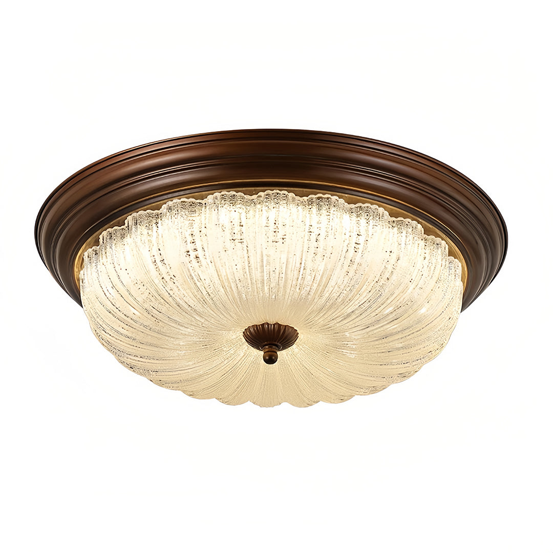 Antique bronze retro flush mount ceiling light with crystal, elegant and timeless lighting fixture