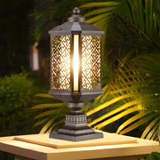 Antique Die - Cast Aluminum Waterproof Glass Shade Retro Fence Post Lights