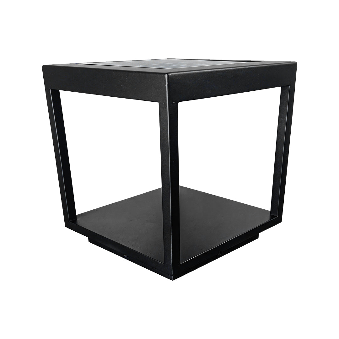 Sleek architectural black concrete pillar lights with a minimalist frame on white background ok.