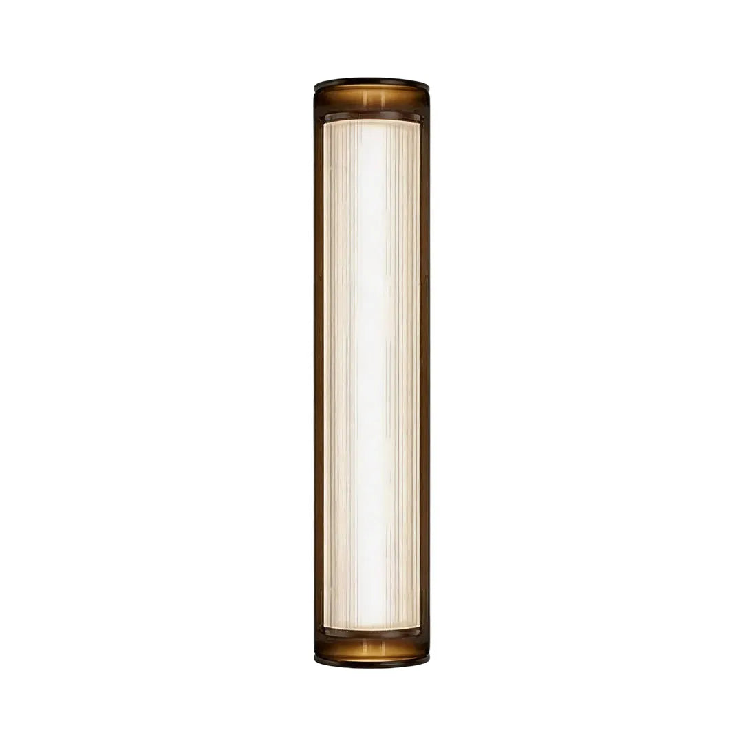 Architectural LED outdoor wall sconces with a modern bronze finish and frosted diffuser.